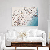 Shop Day At The Beach (lighter) Canvas Print a coastal themed painted framed canvas wall art print from The Print Emporium artwork collection - Buy Australian made fine art painting style stretched canvas prints for the home and your interior decor space, TPE-034A-CA-35X46-NF