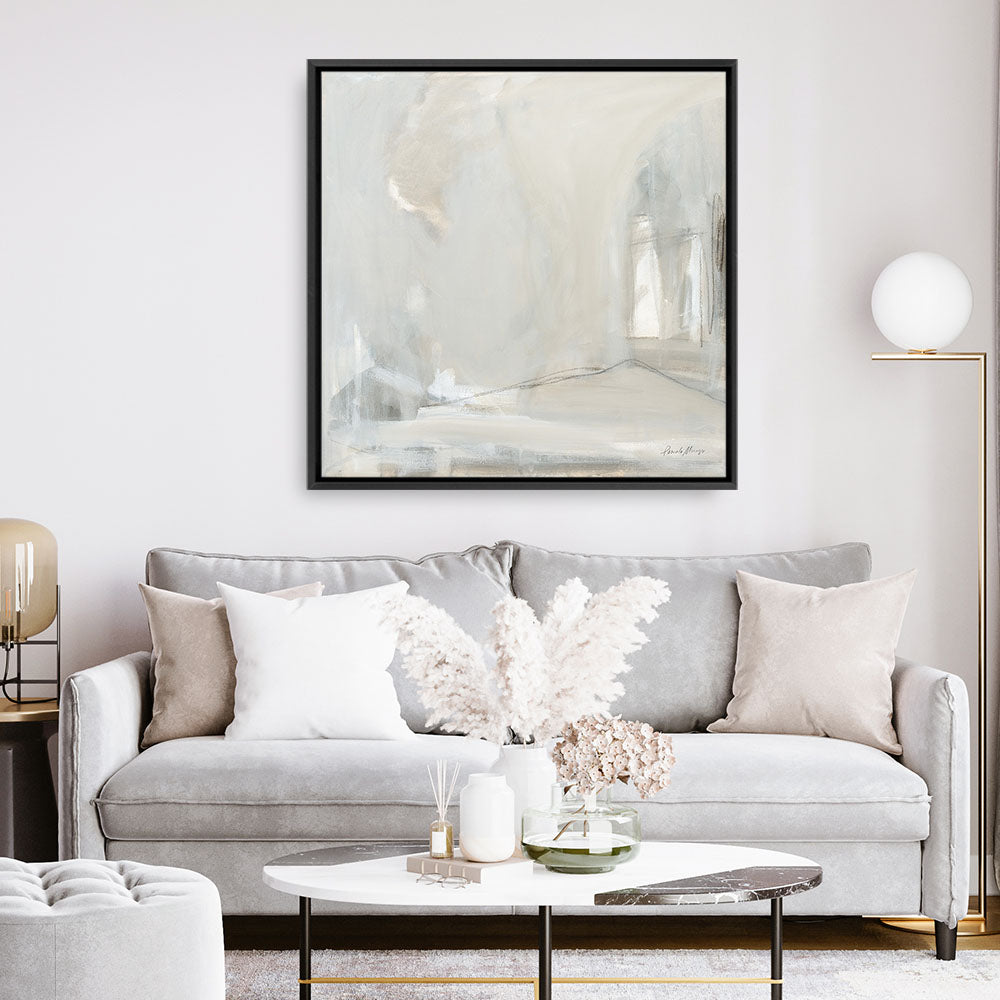 Shop Delicate Gray (Square) Canvas Print a painted abstract themed framed canvas wall art print from The Print Emporium artwork collection - Buy Australian made fine art painting style stretched canvas prints for the home and your interior decor space, TPE-WA-68967-CA-40X40-NF