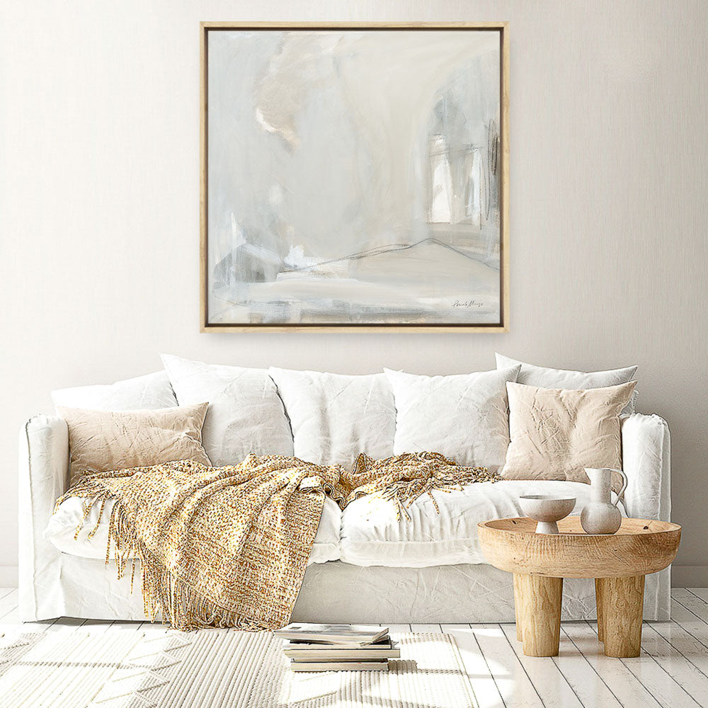 Shop Delicate Gray (Square) Canvas Print a painted abstract themed framed canvas wall art print from The Print Emporium artwork collection - Buy Australian made fine art painting style stretched canvas prints for the home and your interior decor space, TPE-WA-68967-CA-40X40-NF