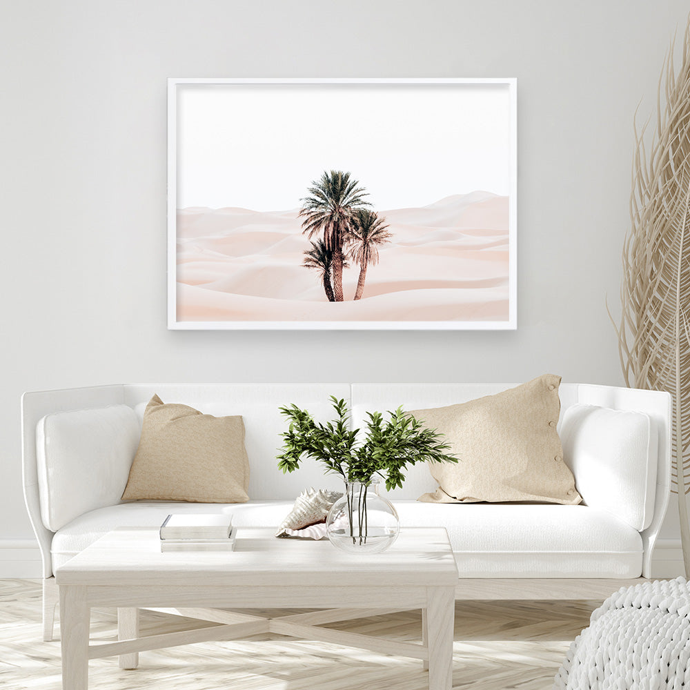 Shop Desert Palms I Photo Art Print a Moroccan desert boho themed photography wall art print from The Print Emporium wall artwork collection - Buy Australian made fine art poster and framed prints for the home and your interior decor room, TPE-1293-AP