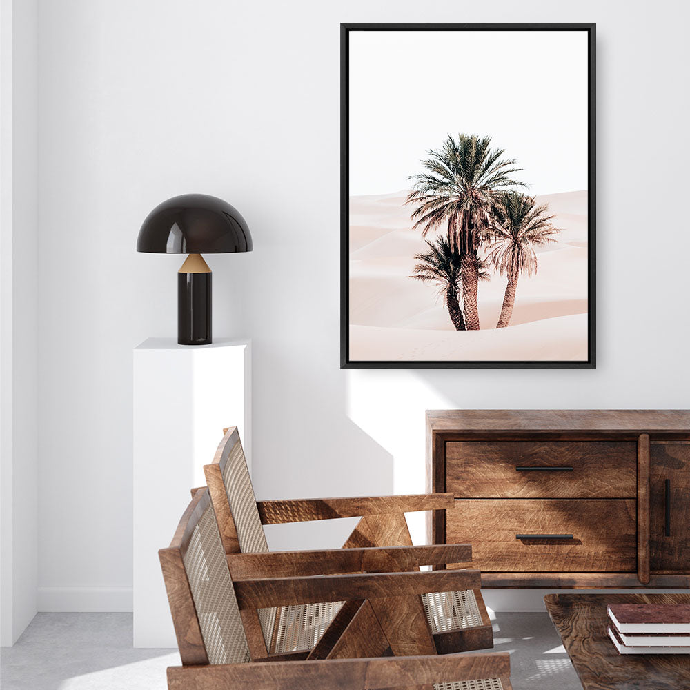 Shop Desert Palms II Photo Canvas Print a Moroccan desert boho themed photography framed stretched canvas print from The Print Emporium wall artwork collection - Buy Australian made prints for the home and your interior decor space, TPE-1294-CA-35X46-NF