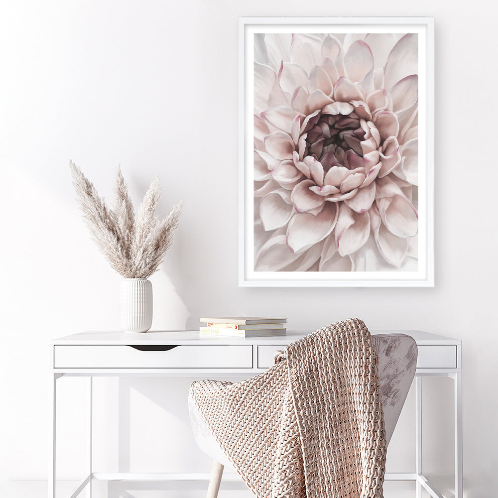 Shop Divine Dahlia II Art Print a floral themed painted wall art print from The Print Emporium wall artwork collection - Buy Australian made fine art painting style poster and framed prints for the home and your interior decor room, TPE-491-AP