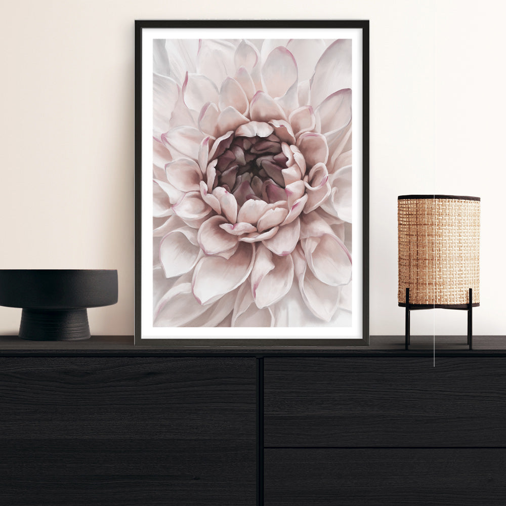 Shop Divine Dahlia II Art Print a floral themed painted wall art print from The Print Emporium wall artwork collection - Buy Australian made fine art painting style poster and framed prints for the home and your interior decor room, TPE-491-AP