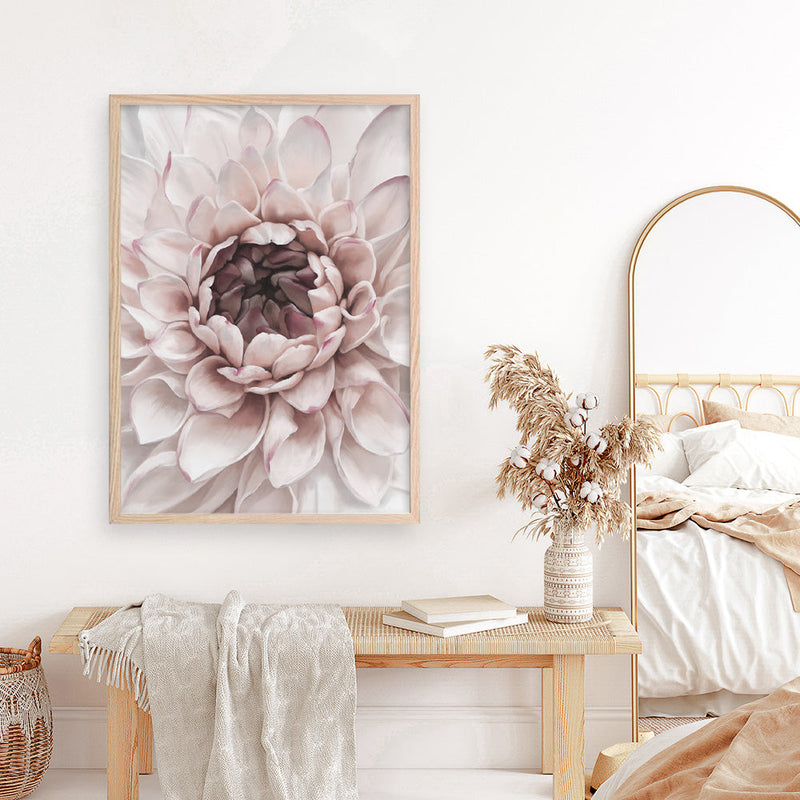 Shop Divine Dahlia II Art Print a floral themed painted wall art print from The Print Emporium wall artwork collection - Buy Australian made fine art painting style poster and framed prints for the home and your interior decor room, TPE-491-AP