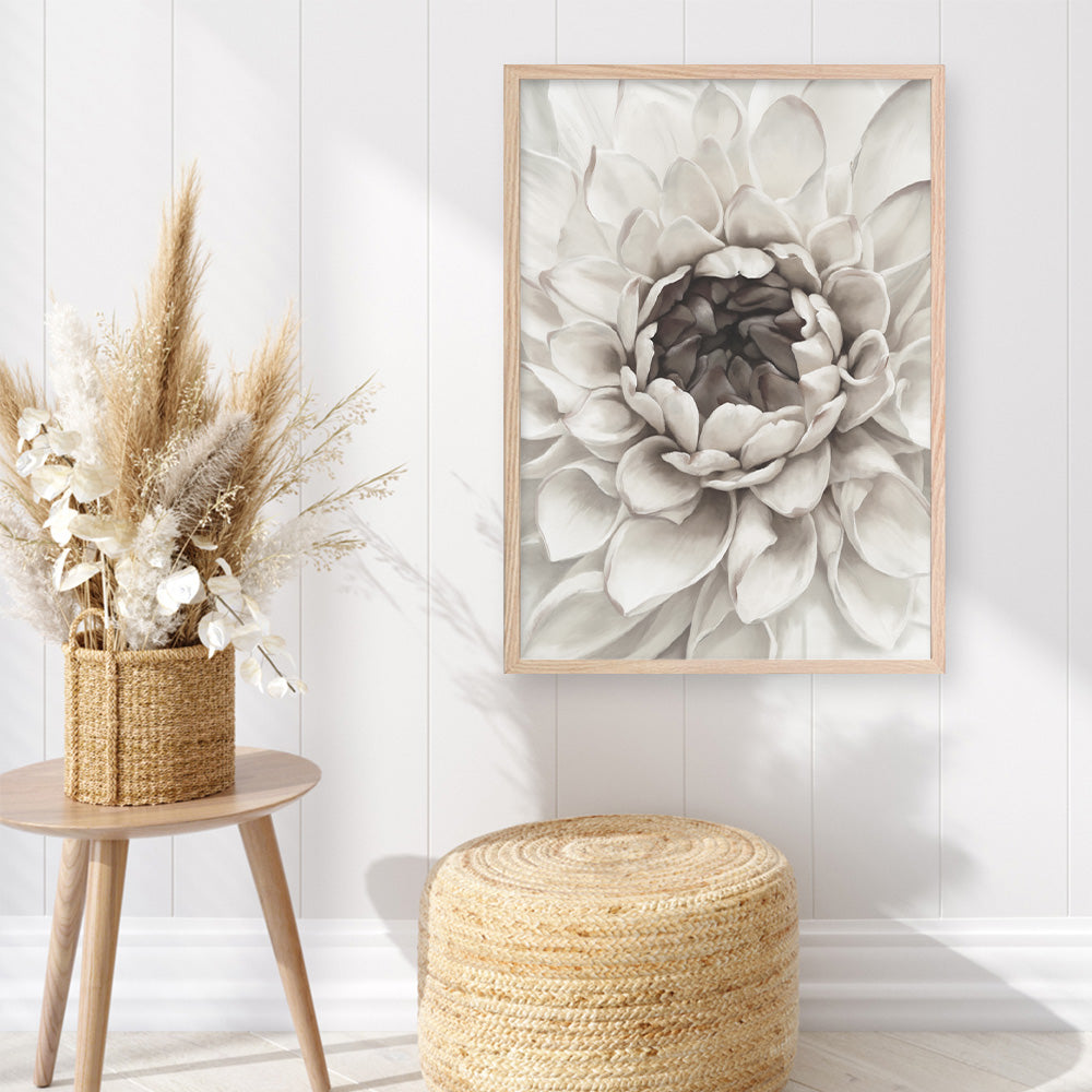 Shop Divine Dahlia III Art Print a floral themed painted wall art print from The Print Emporium wall artwork collection - Buy Australian made fine art painting style poster and framed prints for the home and your interior decor room, TPE-494-AP