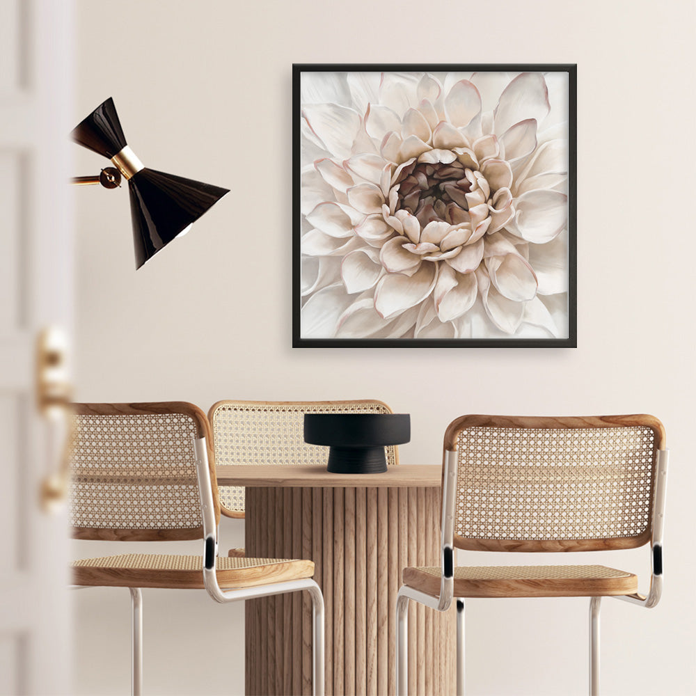 Shop Divine Dahlia IV (Square) Art Print a floral themed painted wall art print from The Print Emporium wall artwork collection - Buy Australian made fine art painting style poster and framed prints for the home and your interior decor room, TPE-496-AP