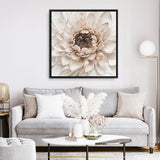 Shop Divine Dahlia IV (Square) Canvas Print a floral themed painted framed canvas wall art print from The Print Emporium artwork collection - Buy Australian made fine art painting style stretched canvas prints for the home and your interior decor space, TPE-496-CA-40X40-NF