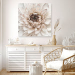 Shop Divine Dahlia IV (Square) Canvas Print a floral themed painted framed canvas wall art print from The Print Emporium artwork collection - Buy Australian made fine art painting style stretched canvas prints for the home and your interior decor space, TPE-496-CA-40X40-NF
