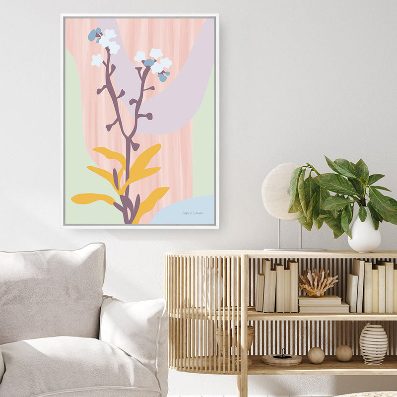 Shop Don't Forget Me Pastel Canvas Print a floral themed painted framed canvas wall art print from The Print Emporium artwork collection - Buy Australian made fine art painting style stretched canvas prints for the home and your interior decor space, TPE-WA-69962-CA-35X46-NF