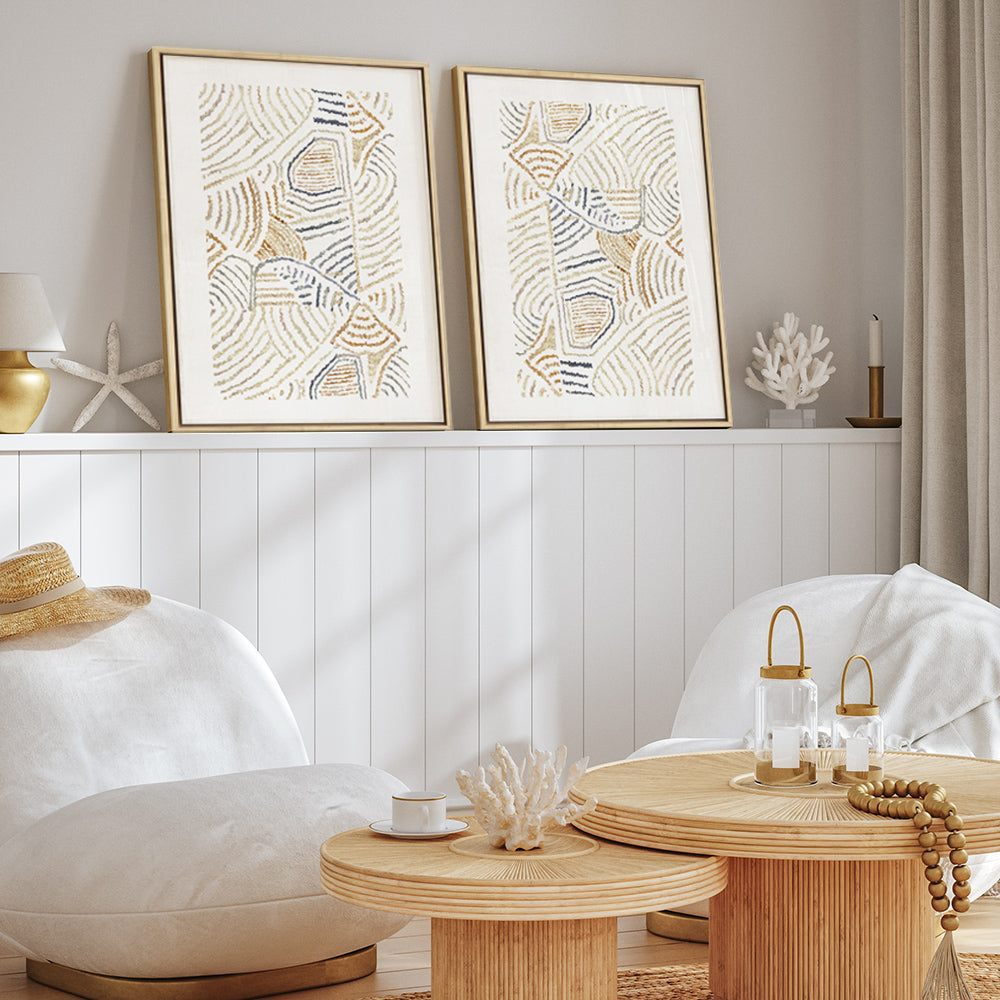 Shop Dreamy Geo II Canvas Print a painted abstract themed framed canvas wall art print from The Print Emporium artwork collection - Buy Australian made fine art painting style stretched canvas prints for the home and your interior decor space, TPE-PC-WL421-CA-35X46-NF