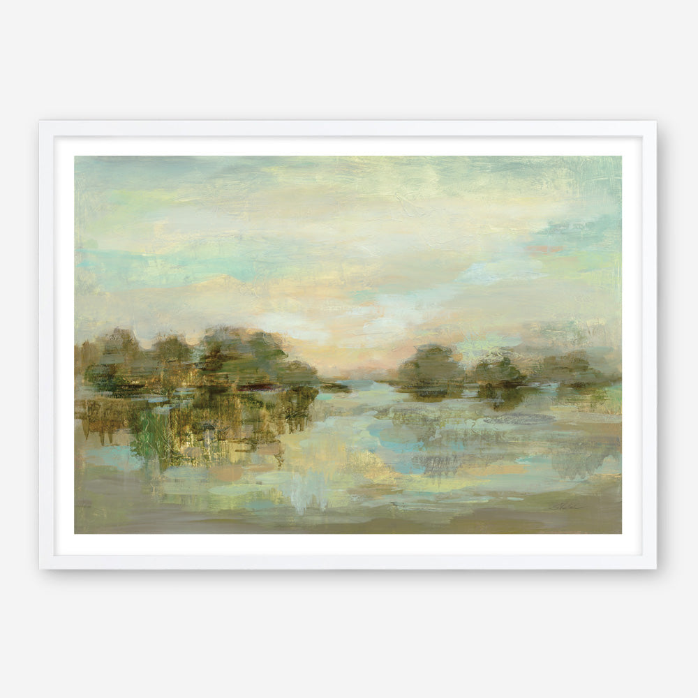 Shop Dreamy Lake Green Art Print a painted style wall art print from The Print Emporium wall artwork collection - Buy Australian made fine art painting style poster and framed prints for the home and your interior decor room, TPE-WA-33289-AP