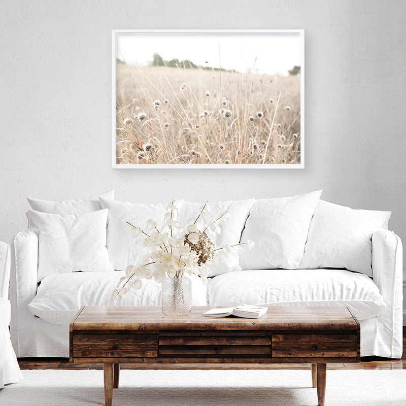 Shop Dried Flower Field Photo Art Print a coastal themed photography wall art print from The Print Emporium wall artwork collection - Buy Australian made fine art poster and framed prints for the home and your interior decor, TPE-919-AP