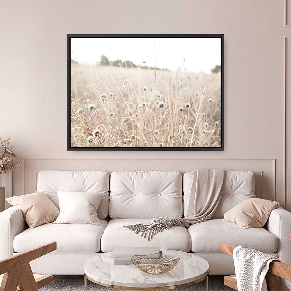 Shop Dried Flower Field Photo Canvas Print a coastal themed photography framed stretched canvas print from The Print Emporium wall artwork collection - Buy Australian made prints for the home and your interior decor space, TPE-919-CA-35X46-NF