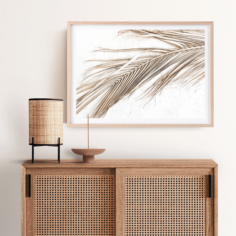 Shop Dried Palm Leaf I Photo Art Print a coastal themed photography wall art print from The Print Emporium wall artwork collection - Buy Australian made fine art poster and framed prints for the home and your interior decor, TPE-1234-AP