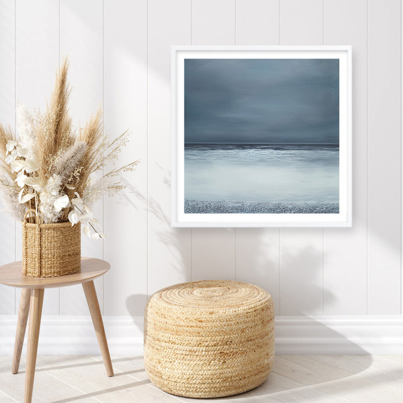 Shop Dusk Horizon I (Square) Art Print a coastal themed painted wall art print from The Print Emporium wall artwork collection - Buy Australian made fine art painting style poster and framed prints for the home and your interior decor room, TPE-419-AP