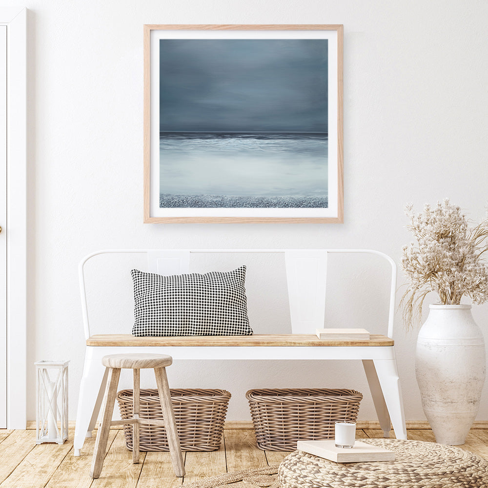 Shop Dusk Horizon I (Square) Art Print a coastal themed painted wall art print from The Print Emporium wall artwork collection - Buy Australian made fine art painting style poster and framed prints for the home and your interior decor room, TPE-419-AP