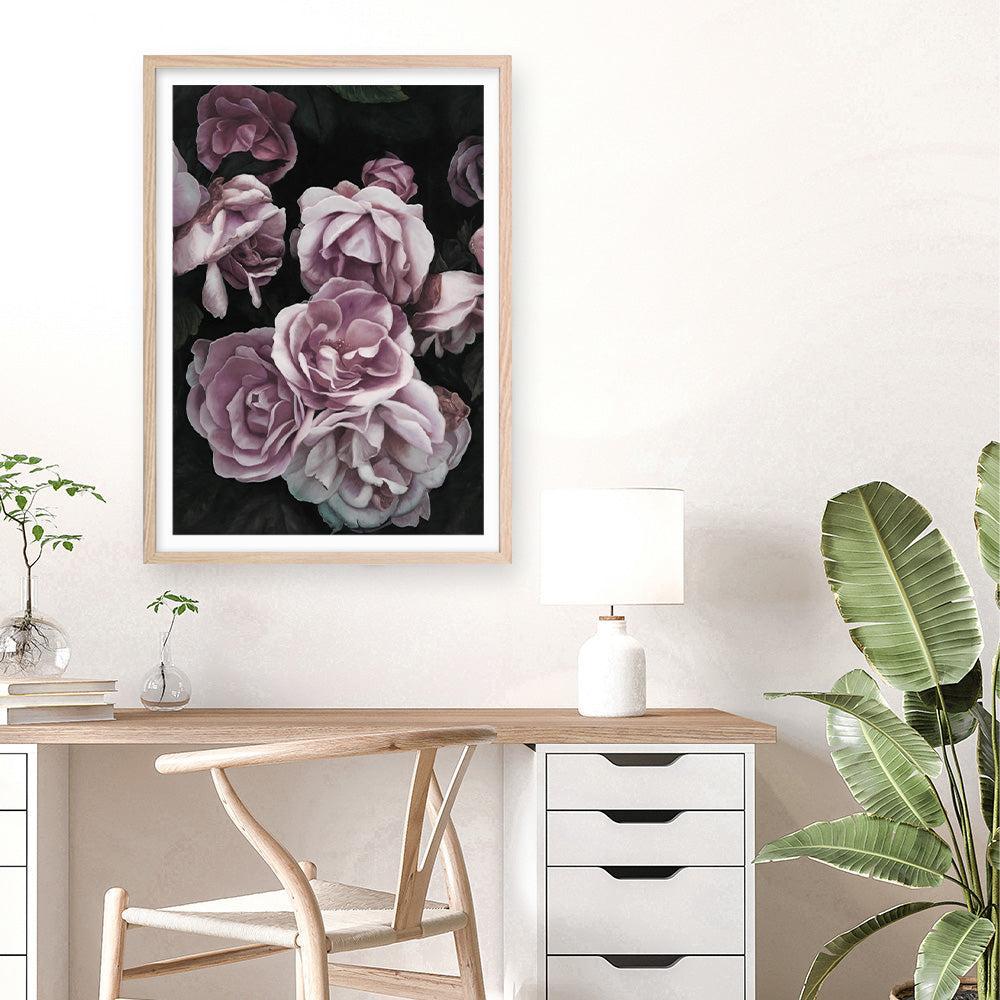 Shop Dusty Pink Roses Art Print a floral themed painted wall art print from The Print Emporium wall artwork collection - Buy Australian made fine art painting style poster and framed prints for the home and your interior decor room, TPE-018-AP