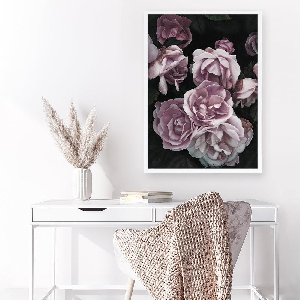 Shop Dusty Pink Roses Art Print a floral themed painted wall art print from The Print Emporium wall artwork collection - Buy Australian made fine art painting style poster and framed prints for the home and your interior decor room, TPE-018-AP