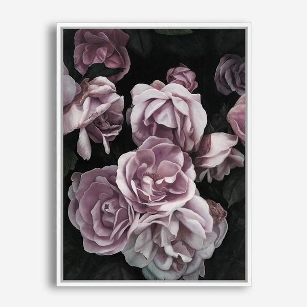 Shop Dusty Pink Roses Canvas Print a floral themed painted framed canvas wall art print from The Print Emporium artwork collection - Buy Australian made fine art painting style stretched canvas prints for the home and your interior decor space, TPE-018-CA-35X46-NF