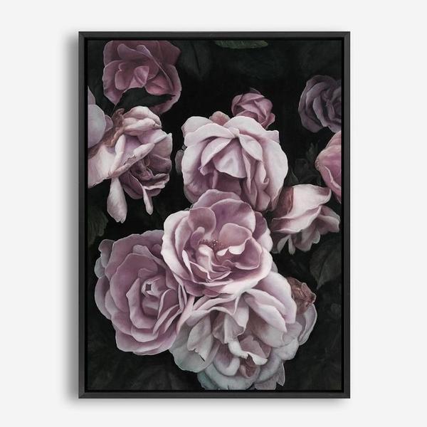 Shop Dusty Pink Roses Canvas Print a floral themed painted framed canvas wall art print from The Print Emporium artwork collection - Buy Australian made fine art painting style stretched canvas prints for the home and your interior decor space, TPE-018-CA-35X46-NF