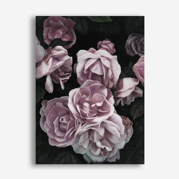 Shop Dusty Pink Roses Canvas Print a floral themed painted framed canvas wall art print from The Print Emporium artwork collection - Buy Australian made fine art painting style stretched canvas prints for the home and your interior decor space, TPE-018-CA-35X46-NF