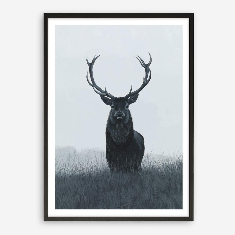 Shop Elk Art Print a blue toned animal deer style themed painted wall art print from The Print Emporium wall artwork collection - Buy Australian made fine art painting style poster and framed prints for the home and your interior decor room, TPE-042-AP