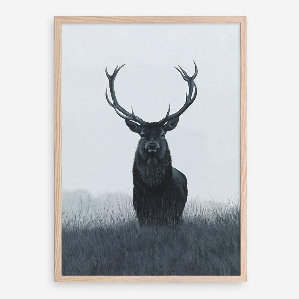 Shop Elk Art Print a blue toned animal deer style themed painted wall art print from The Print Emporium wall artwork collection - Buy Australian made fine art painting style poster and framed prints for the home and your interior decor room, TPE-042-AP