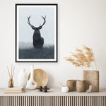 Shop Elk Art Print a blue toned animal deer style themed painted wall art print from The Print Emporium wall artwork collection - Buy Australian made fine art painting style poster and framed prints for the home and your interior decor room, TPE-042-AP