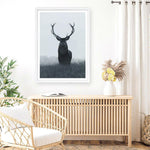 Shop Elk Art Print a blue toned animal deer style themed painted wall art print from The Print Emporium wall artwork collection - Buy Australian made fine art painting style poster and framed prints for the home and your interior decor room, TPE-042-AP