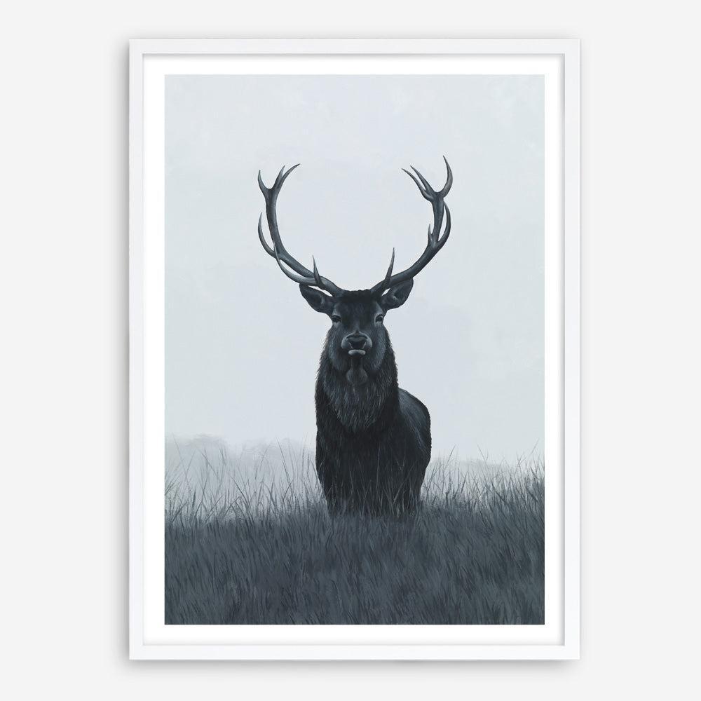 Shop Elk Art Print a blue toned animal deer style themed painted wall art print from The Print Emporium wall artwork collection - Buy Australian made fine art painting style poster and framed prints for the home and your interior decor room, TPE-042-AP