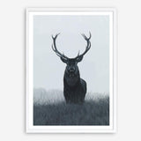 Shop Elk Art Print a blue toned animal deer style themed painted wall art print from The Print Emporium wall artwork collection - Buy Australian made fine art painting style poster and framed prints for the home and your interior decor room, TPE-042-AP