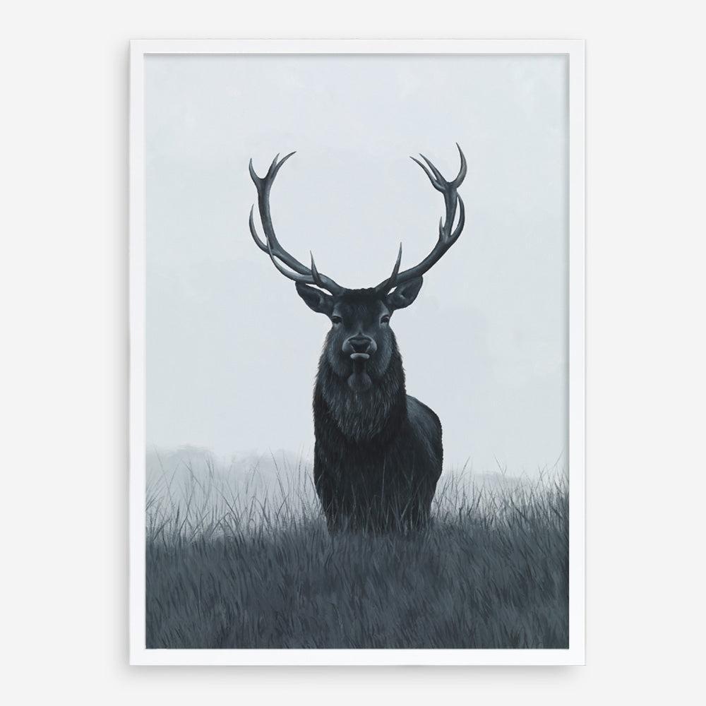 Shop Elk Art Print a blue toned animal deer style themed painted wall art print from The Print Emporium wall artwork collection - Buy Australian made fine art painting style poster and framed prints for the home and your interior decor room, TPE-042-AP