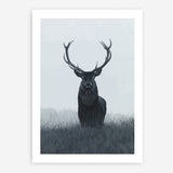 Shop Elk Art Print a blue toned animal deer style themed painted wall art print from The Print Emporium wall artwork collection - Buy Australian made fine art painting style poster and framed prints for the home and your interior decor room, TPE-042-AP