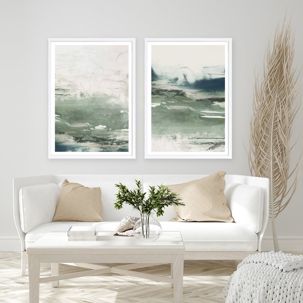 Shop Emerald Daze I Art Print a painted abstract themed wall art print from The Print Emporium wall artwork collection - Buy Australian made fine art painting style poster and framed prints for the home and your interior decor room, TPE-PC-PM041-AP