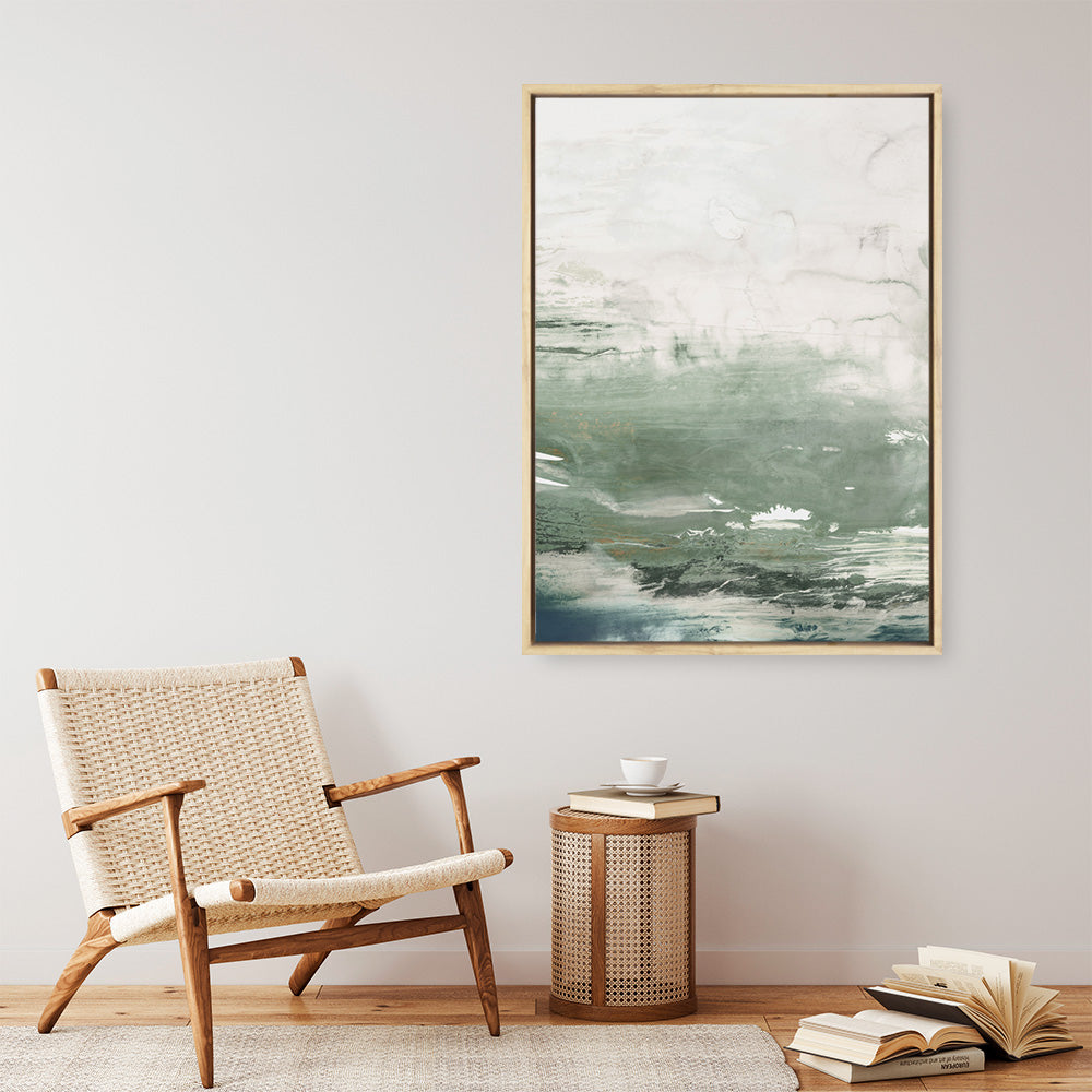 Shop Emerald Daze I Canvas Print a painted abstract themed framed canvas wall art print from The Print Emporium artwork collection - Buy Australian made fine art painting style stretched canvas prints for the home and your interior decor space, TPE-PC-PM041-CA-35X46-NF