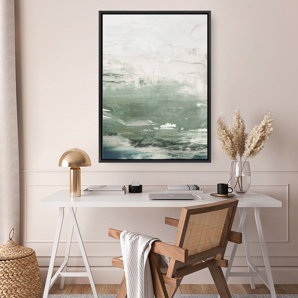 Shop Emerald Daze I Canvas Print a painted abstract themed framed canvas wall art print from The Print Emporium artwork collection - Buy Australian made fine art painting style stretched canvas prints for the home and your interior decor space, TPE-PC-PM041-CA-35X46-NF