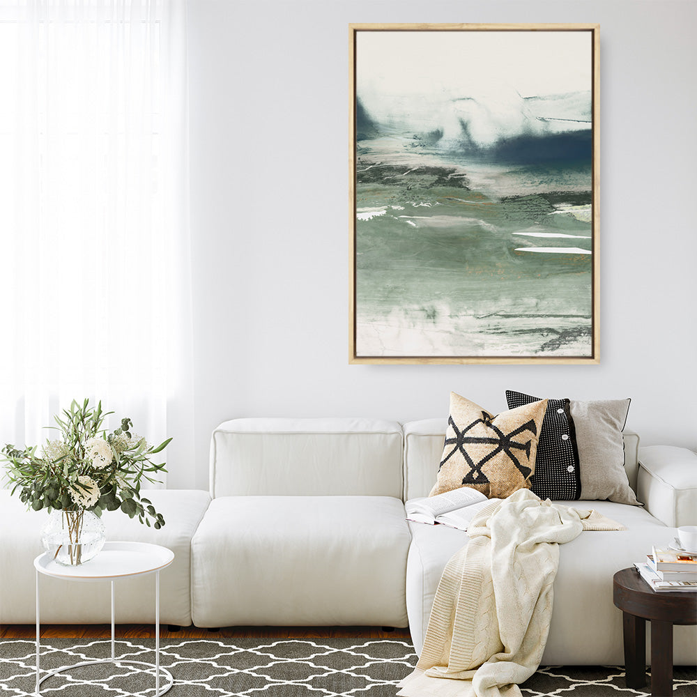 Shop Emerald Daze II Canvas Print a painted abstract themed framed canvas wall art print from The Print Emporium artwork collection - Buy Australian made fine art painting style stretched canvas prints for the home and your interior decor space, TPE-PC-PM042-CA-35X46-NF