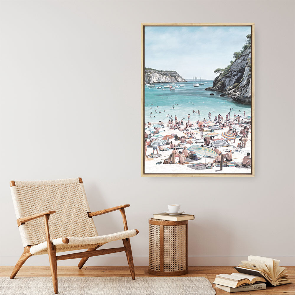 Shop European Cove Canvas Print a coastal themed painted framed canvas wall art print from The Print Emporium artwork collection - Buy Australian made fine art painting style stretched canvas prints for the home and your interior decor space, TPE-022-CA-35X46-NF