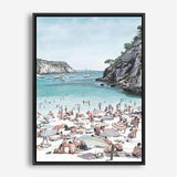 Shop European Cove Canvas Print a coastal themed painted framed canvas wall art print from The Print Emporium artwork collection - Buy Australian made fine art painting style stretched canvas prints for the home and your interior decor space, TPE-022-CA-35X46-NF