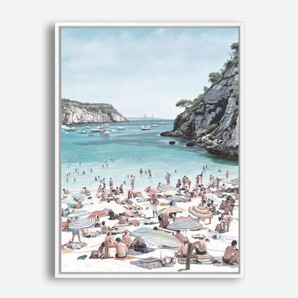 Shop European Cove Canvas Print a coastal themed painted framed canvas wall art print from The Print Emporium artwork collection - Buy Australian made fine art painting style stretched canvas prints for the home and your interior decor space, TPE-022-CA-35X46-NF