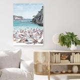 Shop European Cove Canvas Print a coastal themed painted framed canvas wall art print from The Print Emporium artwork collection - Buy Australian made fine art painting style stretched canvas prints for the home and your interior decor space, TPE-022-CA-35X46-NF