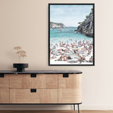 Shop European Cove Canvas Print a coastal themed painted framed canvas wall art print from The Print Emporium artwork collection - Buy Australian made fine art painting style stretched canvas prints for the home and your interior decor space, TPE-022-CA-35X46-NF