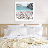 Shop European Cove (Square) Art Print a coastal themed painted wall art print from The Print Emporium wall artwork collection - Buy Australian made fine art painting style poster and framed prints for the home and your interior decor room, TPE-476-AP