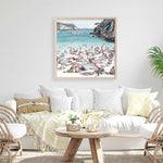 Shop European Cove (Square) Art Print a coastal themed painted wall art print from The Print Emporium wall artwork collection - Buy Australian made fine art painting style poster and framed prints for the home and your interior decor room, TPE-476-AP