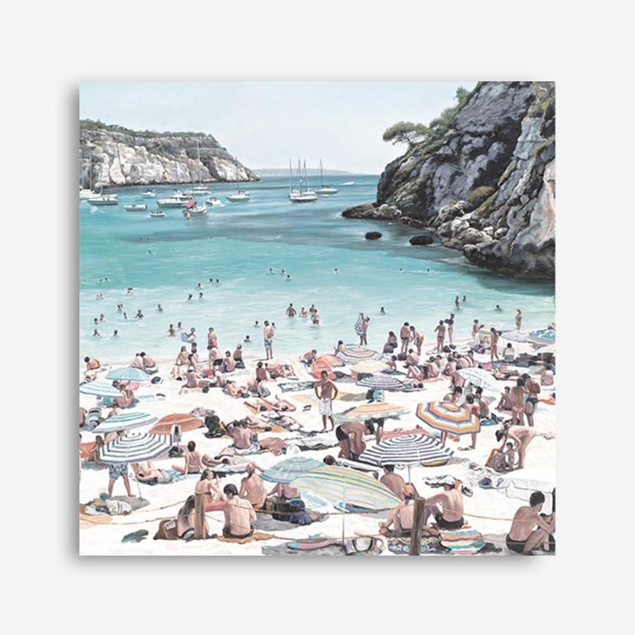 Shop European Cove (Square) Canvas Print a coastal themed painted framed canvas wall art print from The Print Emporium artwork collection - Buy Australian made fine art painting style stretched canvas prints for the home and your interior decor space, TPE-476-CA-40X40-NF