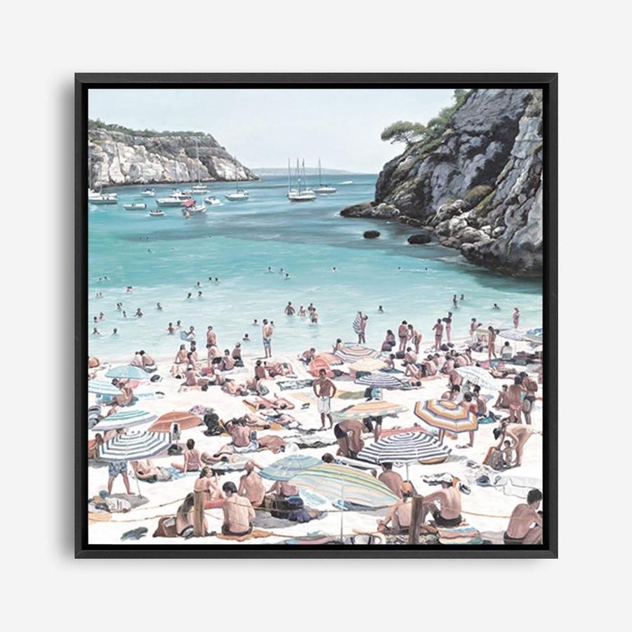 Shop European Cove (Square) Canvas Print a coastal themed painted framed canvas wall art print from The Print Emporium artwork collection - Buy Australian made fine art painting style stretched canvas prints for the home and your interior decor space, TPE-476-CA-40X40-NF