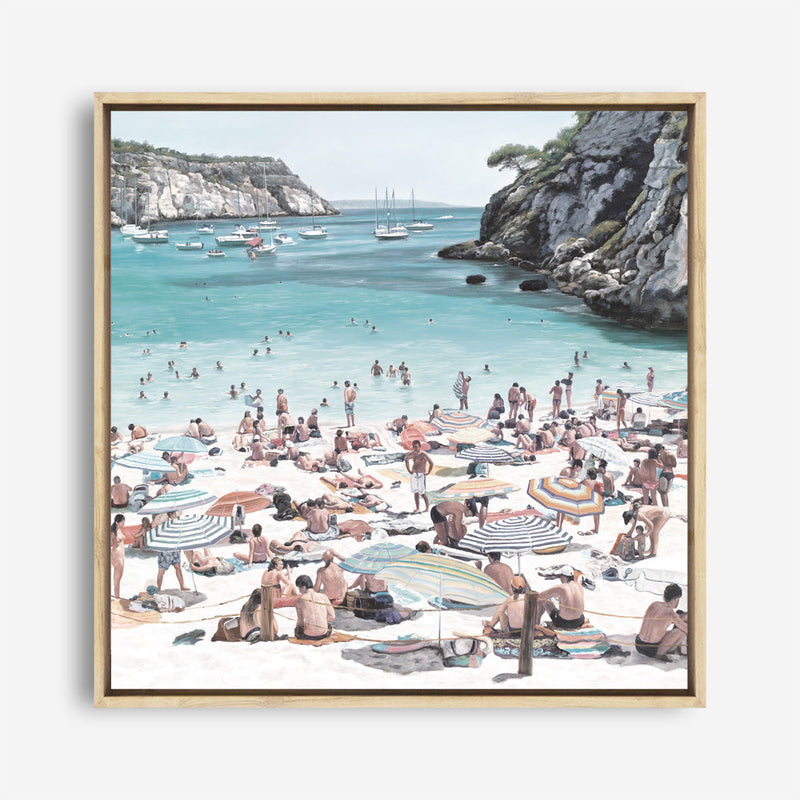 Shop European Cove (Square) Canvas Print a coastal themed painted framed canvas wall art print from The Print Emporium artwork collection - Buy Australian made fine art painting style stretched canvas prints for the home and your interior decor space, TPE-476-CA-40X40-NF