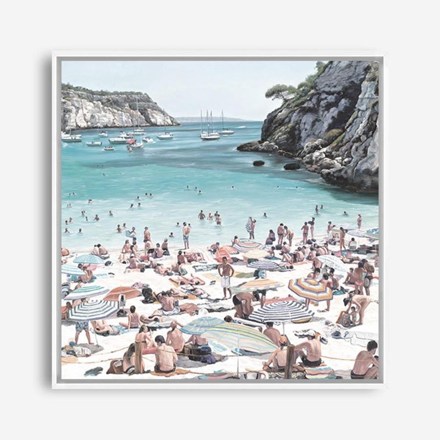 Shop European Cove (Square) Canvas Print a coastal themed painted framed canvas wall art print from The Print Emporium artwork collection - Buy Australian made fine art painting style stretched canvas prints for the home and your interior decor space, TPE-476-CA-40X40-NF