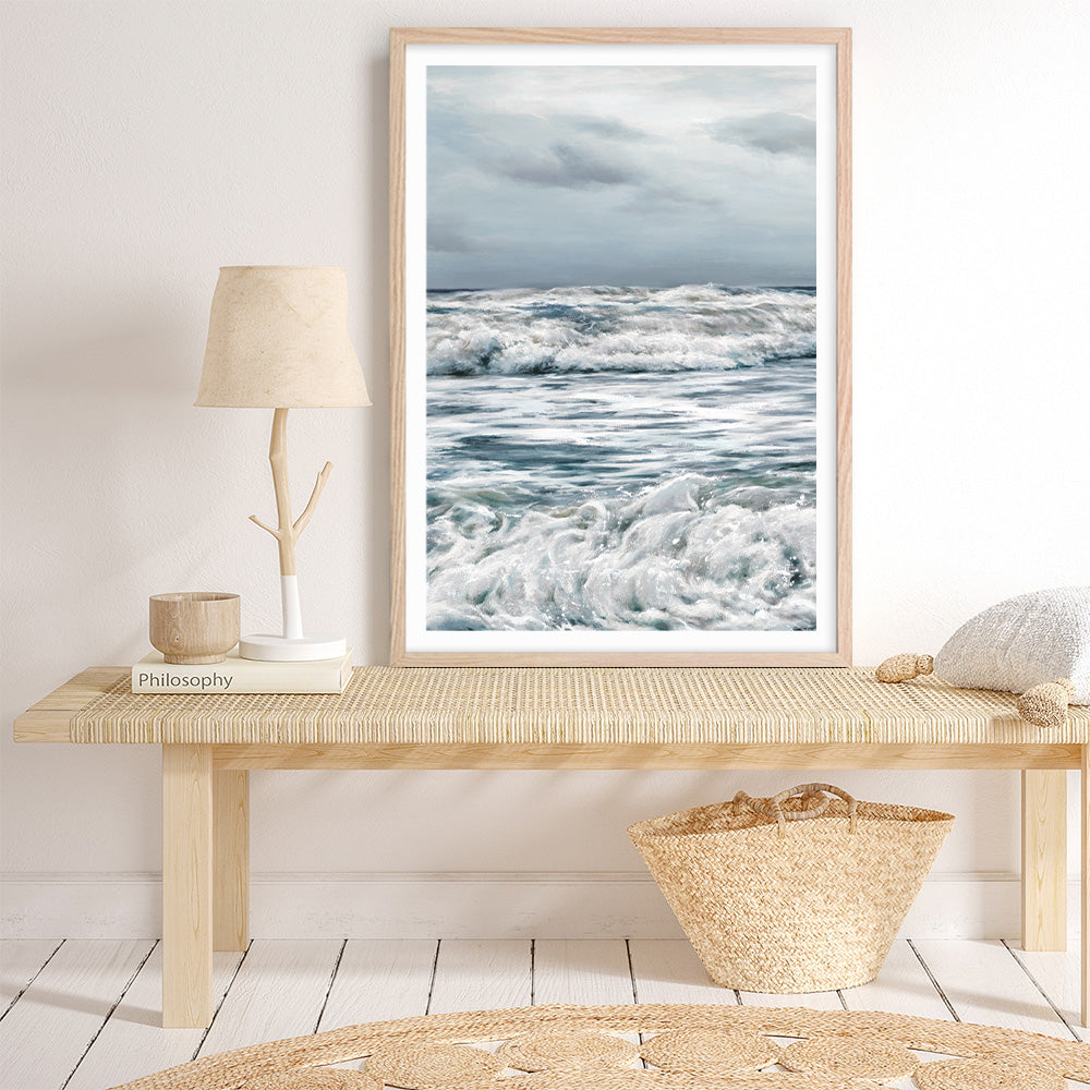 Shop Evening Swell Art Print a coastal themed painted wall art print from The Print Emporium wall artwork collection - Buy Australian made fine art painting style poster and framed prints for the home and your interior decor room, TPE-468-AP