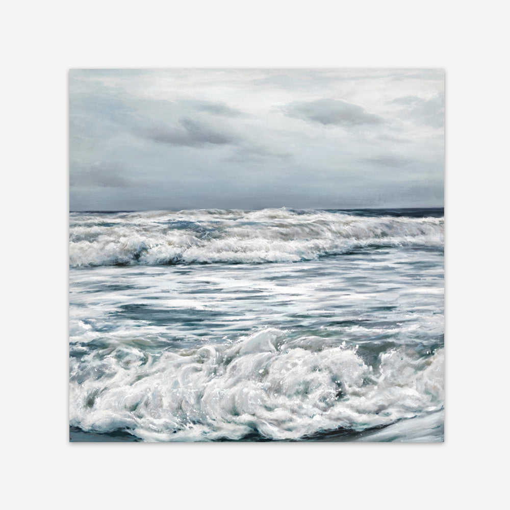 Shop Evening Swell (Square) Art Print a coastal themed painted wall art print from The Print Emporium wall artwork collection - Buy Australian made fine art painting style poster and framed prints for the home and your interior decor room, TPE-139-AP